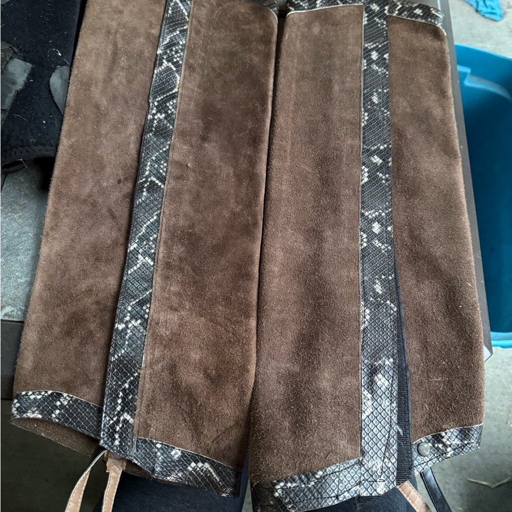 Brown Suede and Snakeskin Print Accessories